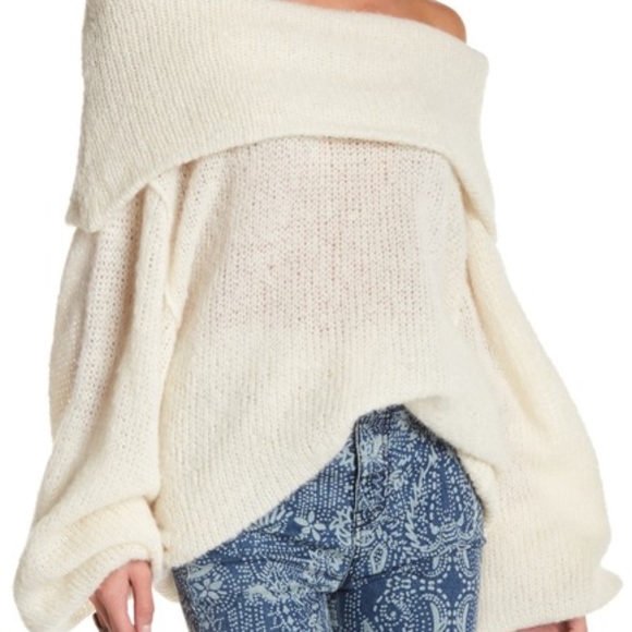 Free People Sweaters - Free People Ophelia Fold Over Neck Sweater Alpaca